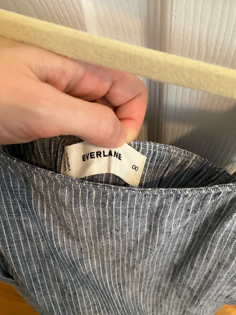 Everlane The Linen Side-Button Jumpsuit - Blue White Stripe - 00